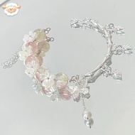 H Sakura Butterfly Glass Bracelet Style Versatile Bracelet Women Niche Bracelet H