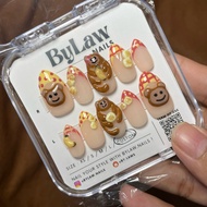 [ByLaw. Nails] Cute Bear Picnic Nails | Press On Nails Premium | Cute False Nails | Banana Bear Nail