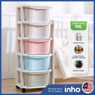 INHO 3/4/5/6 Layers Plastic Drawer Storage Cabinet With Wheels Drawer Rack Kid Clothes Multipurpose Storage Drawer