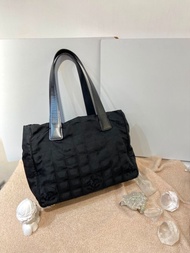 Chanel 冰格 Tote 單肩袋 黑色小號 有貼 8開