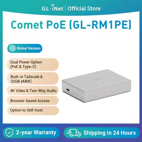GL.iNet Comet PoE (GL-RM1PE) Internet Remote KVM, PoE/Type-C power, 4K@30Fps, 32GB EMMC, Tailscale,