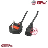 GPRO POWER CORD 250V 13AMP FUSED 1 METER CABLE 3 PIN