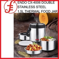ENDO CX-4006 DOUBLE STAINLESS STEEL 1.5L THERMAL FOOD JAR