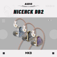 NICEHCK DB2 Hi-Fi Aluminium Alloy IEM 1BA+1DD Hybrid Titanium Plated Graphene Diaphragm (10mm/0.78mm