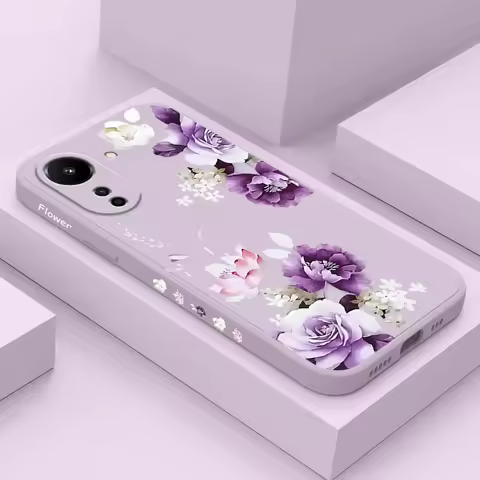Beautiful Peony Phone Case For Xiaomi Redmi 13 13C 12 12C 10 10C 10A 9 9T 9A 4G 5G Liquid Silicone C