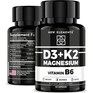 Vitamin D3 K2 with Magnesium Glycinate & Vitamin B6 | Magnesium 1500mg | D3 10,000 IU | K2 (MK7) 200