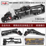 Meritor Figure 1/64 Vehicle Transporter MACK Big Trailer Chevrolet 454s Pickup Toy Model Transporter