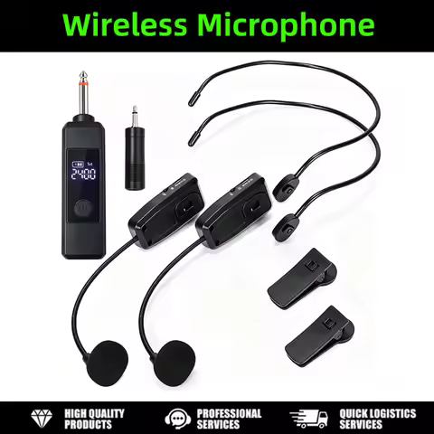 Wireless Instrument Head Pickup Microphone 2 Mics Set for Erhu Violin Suona Saxophone Outdoor Stage 