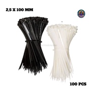 Cable ties 2.5x100mm white black/ 1 Pack contains 100PCS RaceNi Brand