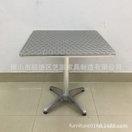 Indoor h Fast Food Restaurant Dining Table Simple Stainless Steel Milk Tea Stainless Steel Square Ta
