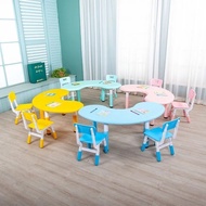 Adjustable Moon Table Children's Study Table Baby Plastic Toy Game Table Curved Small Table
