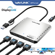 WAVLINK Quad 4K@60Hz Universal Display Adapter - Global Debut with DisplayLink DL7400, 4 HDMI Ports,