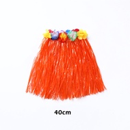 40/60cm Plastic Fiber Womens Hula Skirt with Garland Summer Beach Adult Kids Dress Up Tropical Aloha
