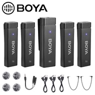 BOYA BY-W4 4-Channel Wireless Lavalier Microphone Lapel Mic Audio Video Recording for Smartphone / Camera / PC Computer