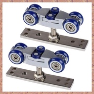 (ZAER) 2X Bifold Door Hardware Wooden Sliding Door Pulley Furniture Hardware Wheel Barn Door Roller