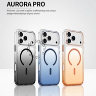 Keephone Aurora Pro Gradient Clear Case Shockproof Magnetic Wireless Charging for Iphone 16 17 Pro M