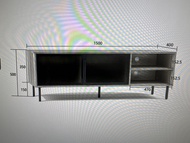 ONESTO YDG0600020A 雙鋁框玻璃門電視櫃1500W x 400D x 500Hmm