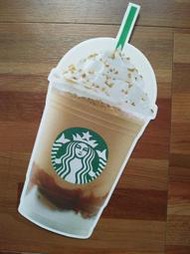 DieCut 星巴克酷卡明信片 Starbucks Roasted Marshmallow 棉花糖餅乾星冰樂