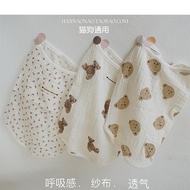 SummerのPure Cotton Cat Clothes Sleeveless Cardigan Gauze Cute Vest Dog Sun Protection Vest Thin Anti