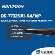 HIKVISION DS-7732NXI-K4/16P 32CH 1.5U 4HDD 16POE ACUSENSE 4K NVR 12MP
