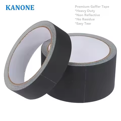 Matte Black Gaffer Tape No Residue Non-Reflective Easy Tear for Book Repair Photography Studio Equip