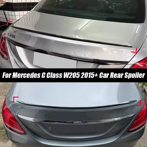 For Mercedes Benz W205 C Class AMG 2015+ C43 C63 C200 C250 C300 C400 Car Rear Trunk Spoiler Lip Trim