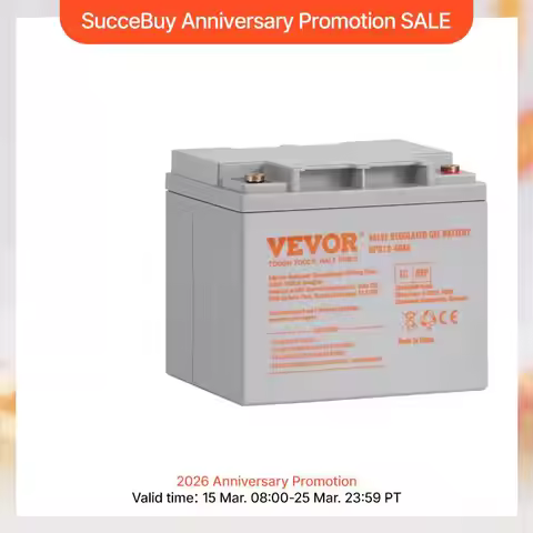 SucceBuy Deep Cycle Battery 12V 40/100/200 AH AGM Marine Rechargeable High Self-Discharge Rate 400A/