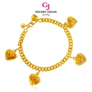 GJ Jewellery Emas Bangkok Emas Korea 24k Gold Plated Bracelet Papan Pasir Kikir 0.5 + Love Kikir (21