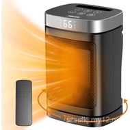 Small Portable Space Heater for Indoor Use - with 70°Rotating Feature, JIBUFI 1500W PTC Electric Hea