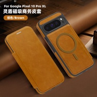 Flip Leather Business Phone Case for Google Pixel 10 Pro XL 9A 9 Pro 8 Magnetic Wireless Charging Sh