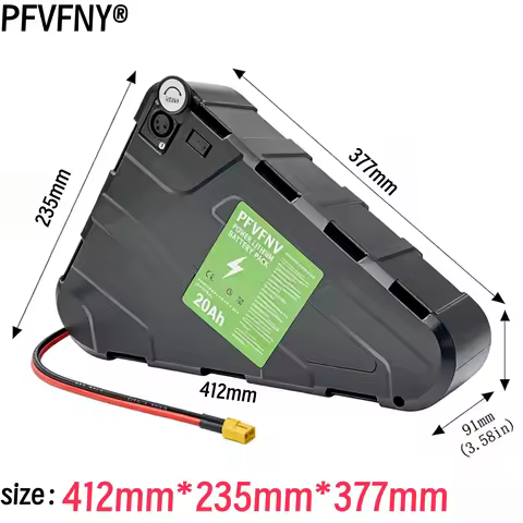 52V battery 20AH-60AH 52V brand new triangular battery, suitable for bicycles, large capacity 20AH-6