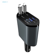 Ca Fast Car Charger Universal Compatibility Car Charger Super Fast Charging Car Charger with Retractable Cables Voltage Display and 2 Usb Ports and Efficient for Southeast