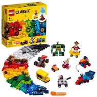 Classic Bricks and Wheels 11014 Building Kit, Includes a Toy Car, Train, Bus, Robot, Skateboarding Z