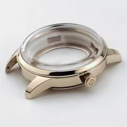 39.5mm Case Arch Glass Watch Case Silver Rose GoldStainless Steel Case for NH35 NH36 4R35A 4R36AMove