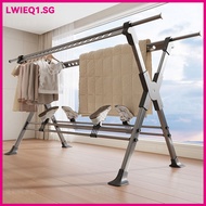 Clothes Drying Rack New Foldable Telescopic Bold Aluminum Alloy Clothes Drying Rack Gray Balcony Qui