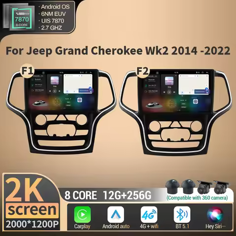 For Jeep Grand Cherokee Wk2 2014-2022 Android Auto Car Radio Multimedia GPS Stereo BT Carplay 4G CPU