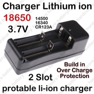 Charger 2 slot 18650 battery Vap Lithium li ion Rechargeable 14500 CR123A 16340 3.7V 4.2V Universal 