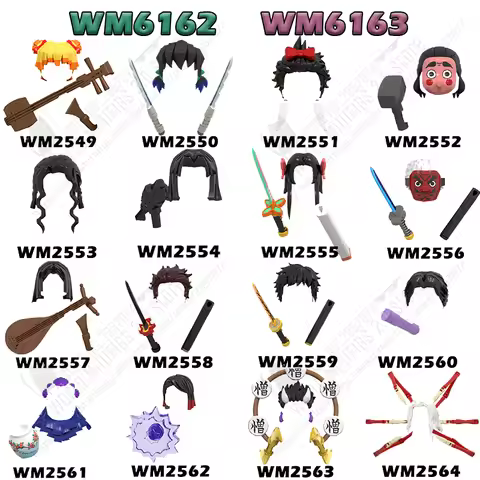 Anime Demon Slayer Kamado Tanjirou Kibutsuji Muzan Action Figures Building Blocks Accessories Models