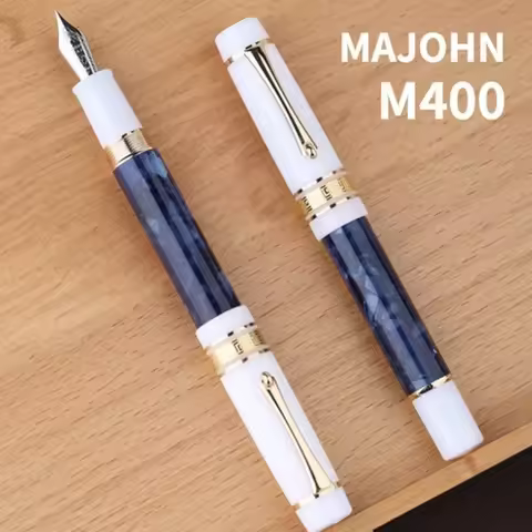 High Quality MAJOHN M400 Resin Fountain Pen ink Pen #6 EF/F/M Nib Silver color/Two Tone Nib