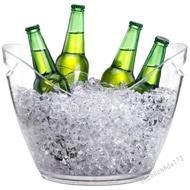 ความจุขนาดใหญ่อะคริลิคโปร่งใสถังน้ำแข็งเครื่องดื่มทำความเย็นคอนเทนเนอร์ Anti-Fall 4/8/12L Champagne 