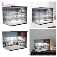 [Menolana] 1/64 Diorama Display Case with Lights Collection Toy Cars Display Stand Simulation Acryli