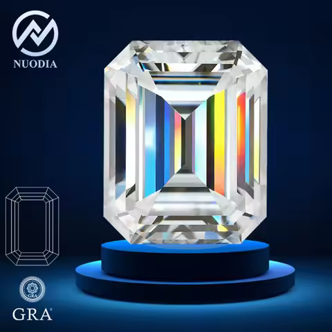 Real D Color GRA Certified Moissanite Stone Emerald Cut 0.5-10.0ct VVS1 Positive Pass Diamond Tester