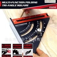 Aluminum Alloy Ruler Triangle Ruler Woodworking Triangle Ruler Folding Ruler Metric Inch Folding Ang