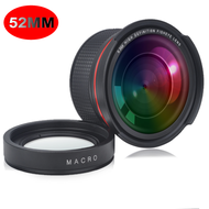 52MM 0.35x Fisheye Wide Angle for Canon EOS M3 M5 M6 M10 M50 M100 M200 for Nikon D7100 D5500 D5300 D5200 D5100 D3500 D3400