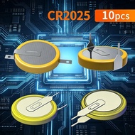 10PCS button cell CR2025 Battery With Solder Tabs Coin battery Li-MnO2 Non rechargeable EEMB Brand b