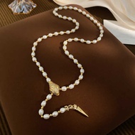 Luxury Snake Head 5-6 Freshwater Pearl Necklace Designer Style Snake Rice Shape Necklace Clavicle Ch