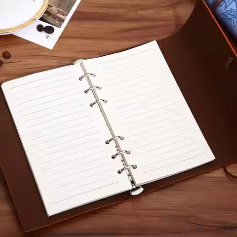 80Sheets Kraft Paper Loose Leaf Paper A5/A6/A7 Horizontal Line/Blank 6-hole Binder Inner Page Notebo