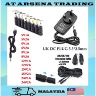 [AT] AC to DC 5.5mm Adapter 5V1A 5V2A 6V1A 6V2A 9V1A 9V2A 12V1A 12V2A 15V1A 15V2A 24V1A 24V2A