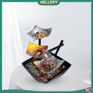 [HellerySG] 3 Tier Tabletop Fountain USB Illuminated Running Water for Home Feng Shui