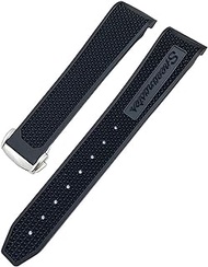 19mm 21mm 20mm Watchbands For Omega Speedmaster 326 Watch Strap Seamaster 300 Black Sport Bracelet Rubber Silicone Soft Watchband